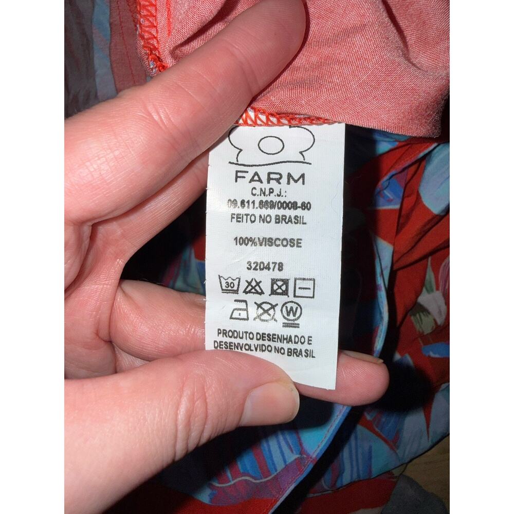 NWT Farm Rio Red Blue Maxi Tropical Floral Dress XL - Picture 5 of 5